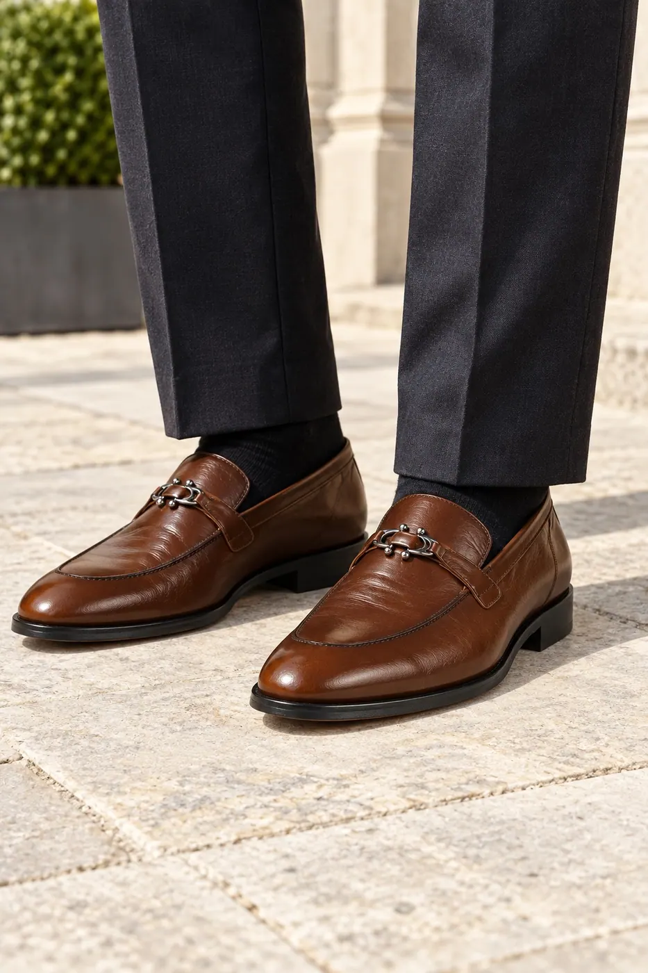 1863 Metal Aksesuarlı Loafer Taba