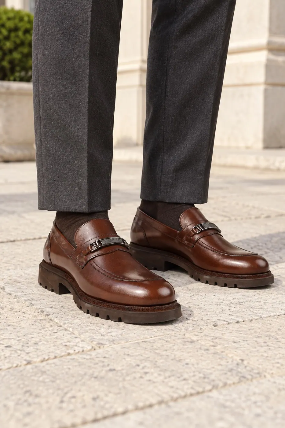 1923 Metal Aksesuarlı Loafer — Kahve